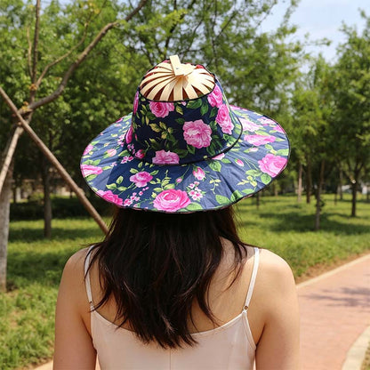 Fan Hat Bamboo Foldable Hand Fan for Sun Hat Women🌞