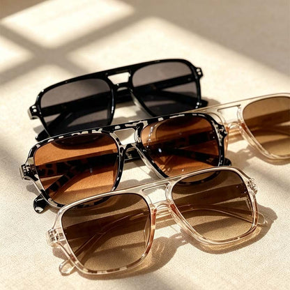 Women's Polarized Sunglasses Set - Y2K Unisex Double Bridge Aviator🕶️