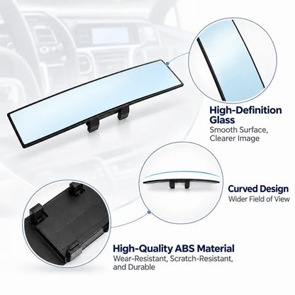 HD Convex Panoramic Rearview Mirror, Clip-On Car Interior Mirror ☀️