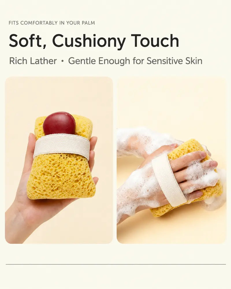 2Pcs Soft Bath Sponge with Soap Pocket,Quick Foaming Shower Scrub Sponge for Smooth Skin & Daily Body Cleaning🧼