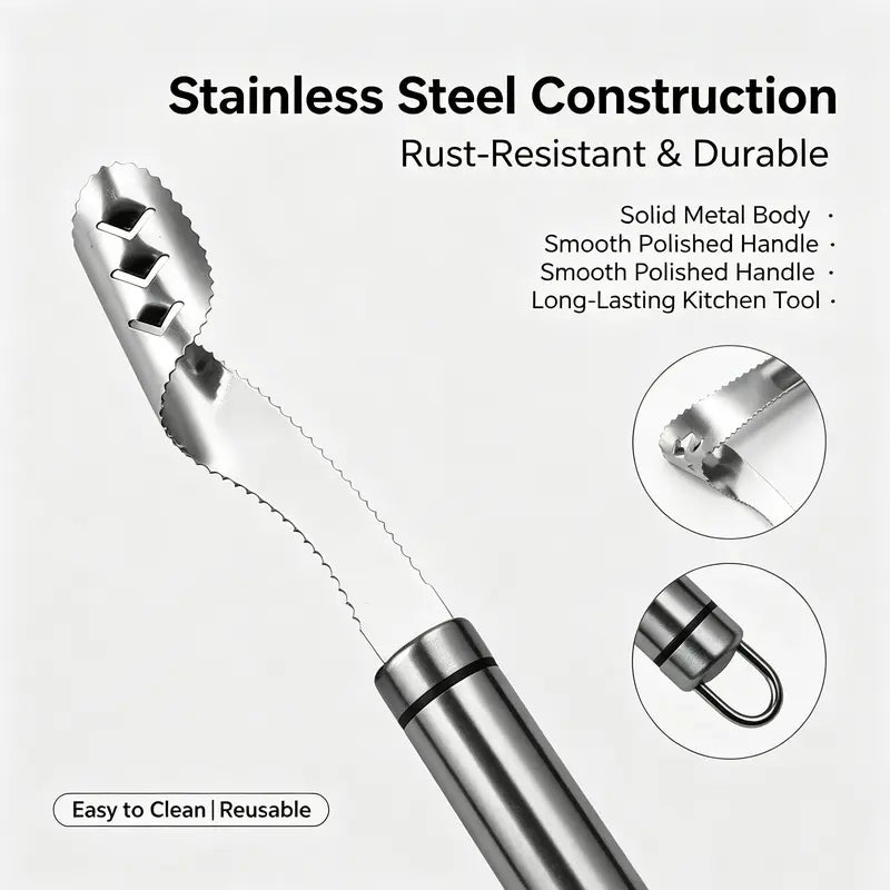Stainless Steel Pepper Corer Seed Remover Tool, Chili Bell Pepper Core Deseeder 🔪