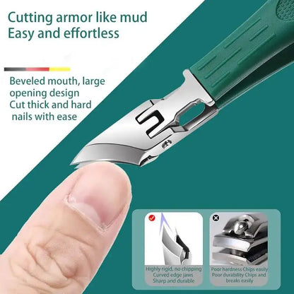 Eagle Beak Beveled Nail Clippers,  Wide Jaw Opening Anti-Splash Slanted Nail Clipper