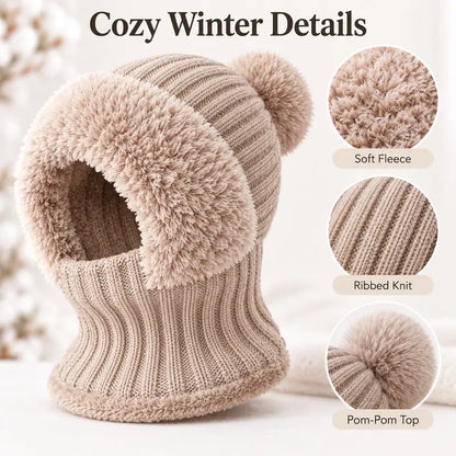Girls' 3-in-1 Fleece Winter Balaclava - Keep Warm Face Covers & Mask 👧❄️