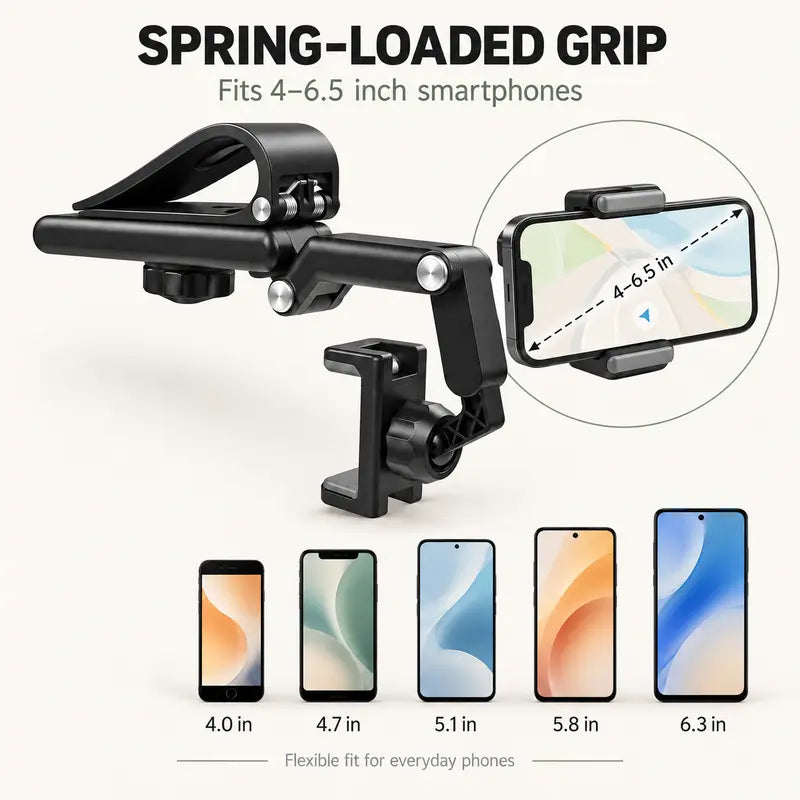Foldable Car Phone Holder for Sun Visor, Adjustable Arm with 360° Phone Rotation 🚗📱