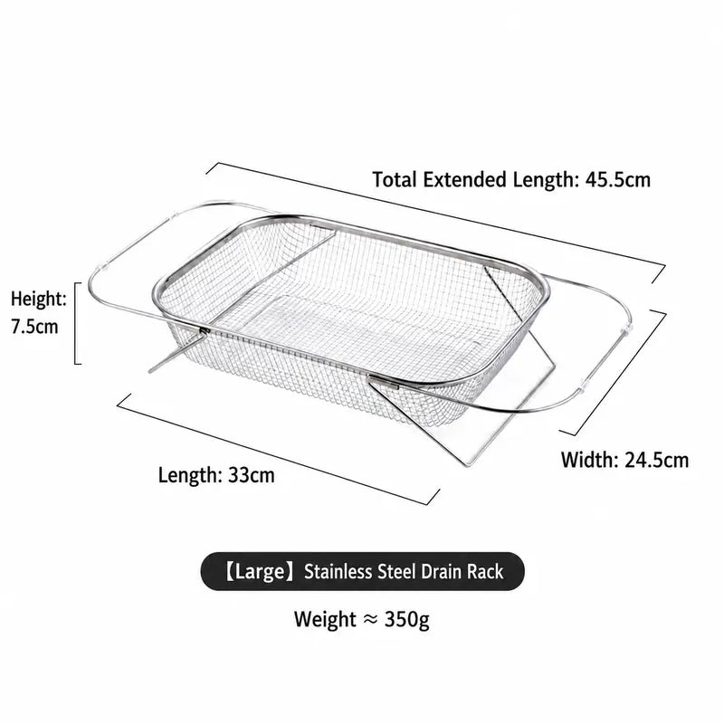 Stainless Steel Over-The-Sink Colander Strainer Basket🧺
