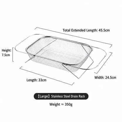 Stainless Steel Over-The-Sink Colander Strainer Basket🧺