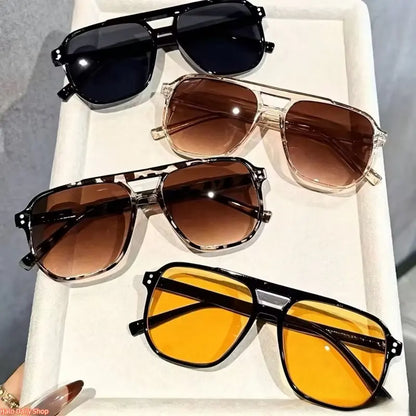 Women's Polarized Sunglasses Set - Y2K Unisex Double Bridge Aviator🕶️
