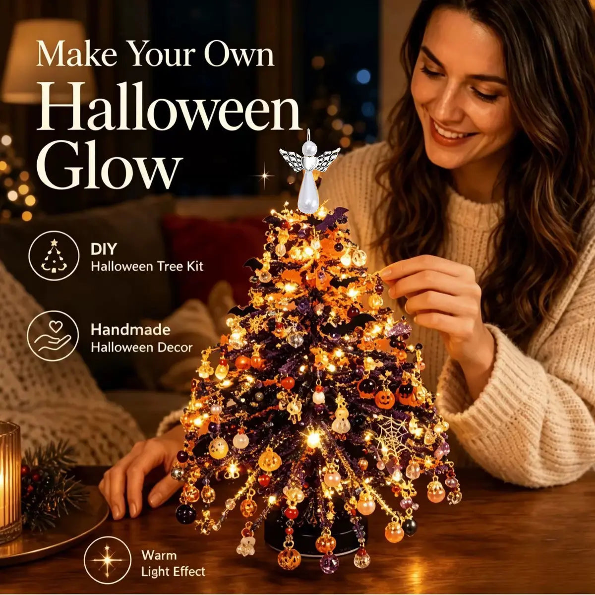 DIY Beaded Christmas Tree Kit, Hand‑Made Mini Crystal Bead Xmas Tree Craft Set🎄✨