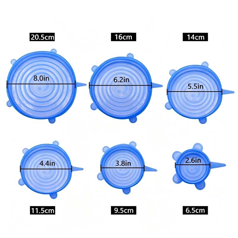 Universal Reusable Silicone Lids – 6 PCS Pack 🥡
