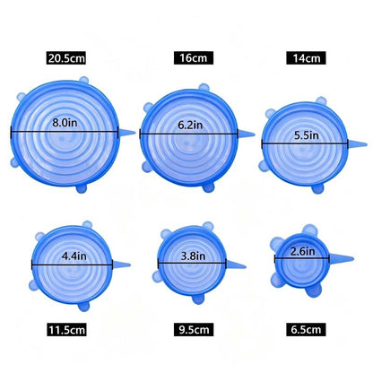 Universal Reusable Silicone Lids – 6 PCS Pack 🥡