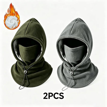 2-Piece Integrated Flannel Warm Face Mask and Hat, Windproof and Warm🌬️