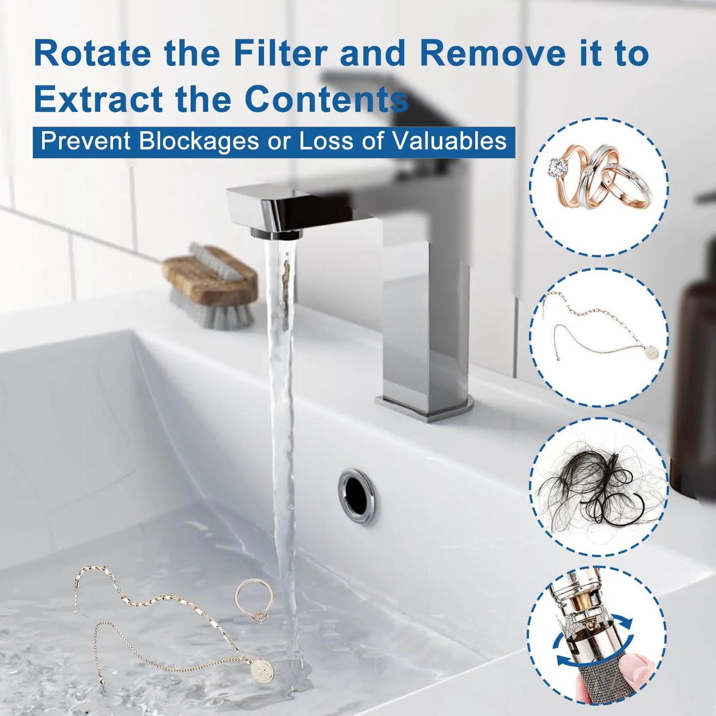Bathroom Sink Drain Strainer, Pop Up Sink Drain Strain, Bathroom Sink Stopper 🔧✨