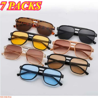 Women's Polarized Sunglasses Set - Y2K Unisex Double Bridge Aviator🕶️