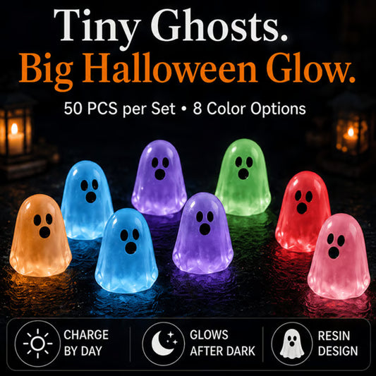 Glow In Dark Cute Ghost Resin Bead Set, Random Pattern Luminous Decorative Charms👻