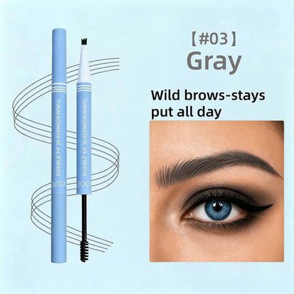 2-in-1 Waterproof Micro-Fork Eyebrow Pen-Tinted Gel Cosmetic, Long-Lasting Brow Styling Tool🖊️