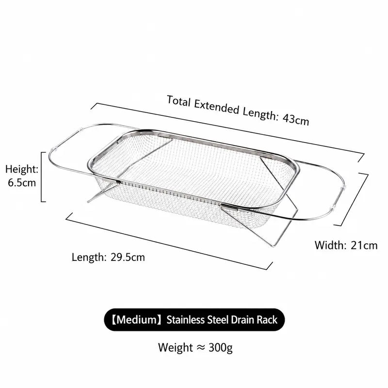 Stainless Steel Over-The-Sink Colander Strainer Basket🧺