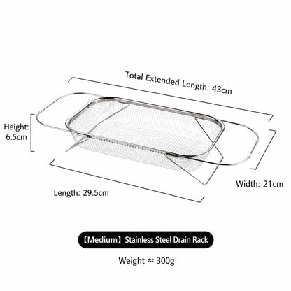 Stainless Steel Over-The-Sink Colander Strainer Basket🧺