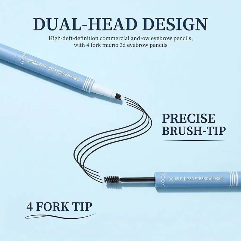 2-in-1 Waterproof Micro-Fork Eyebrow Pen-Tinted Gel Cosmetic, Long-Lasting Brow Styling Tool🖊️