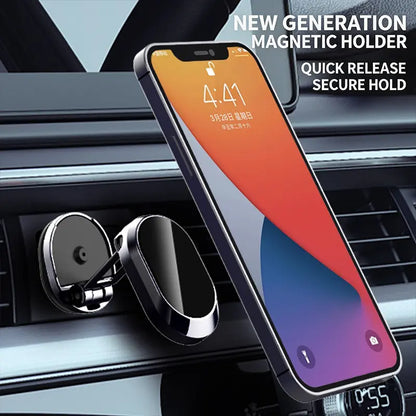 Foldable Metal Magnetic Car Phone Holder - 360° Rotating📱