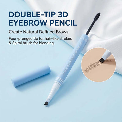 2-in-1 Waterproof Micro-Fork Eyebrow Pen-Tinted Gel Cosmetic, Long-Lasting Brow Styling Tool🖊️
