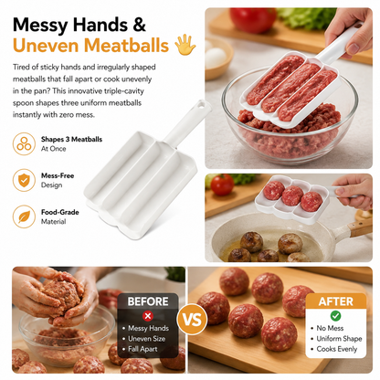 Creative Kitchen Triple Meatball Maker, Meatball Shaper Kitchen Triple Meat Tenderiser Meat Baller🥣