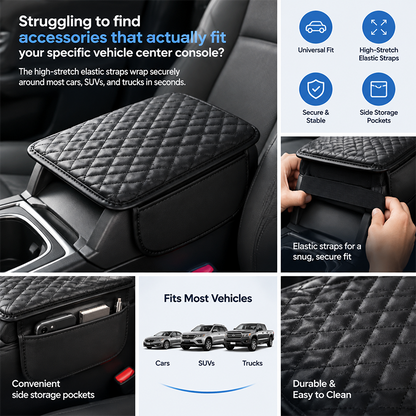 Multifunctional Car Armrest Box Cushion with Built-in Storage Bag🚙