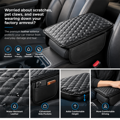 Multifunctional Car Armrest Box Cushion with Built-in Storage Bag🚙