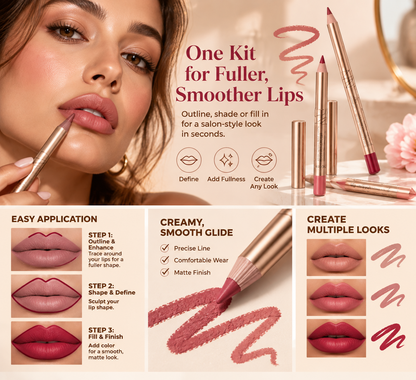 12 Pcs Matte Lip Liner Set with Sharpener, Blendable Lip Pencil💋
