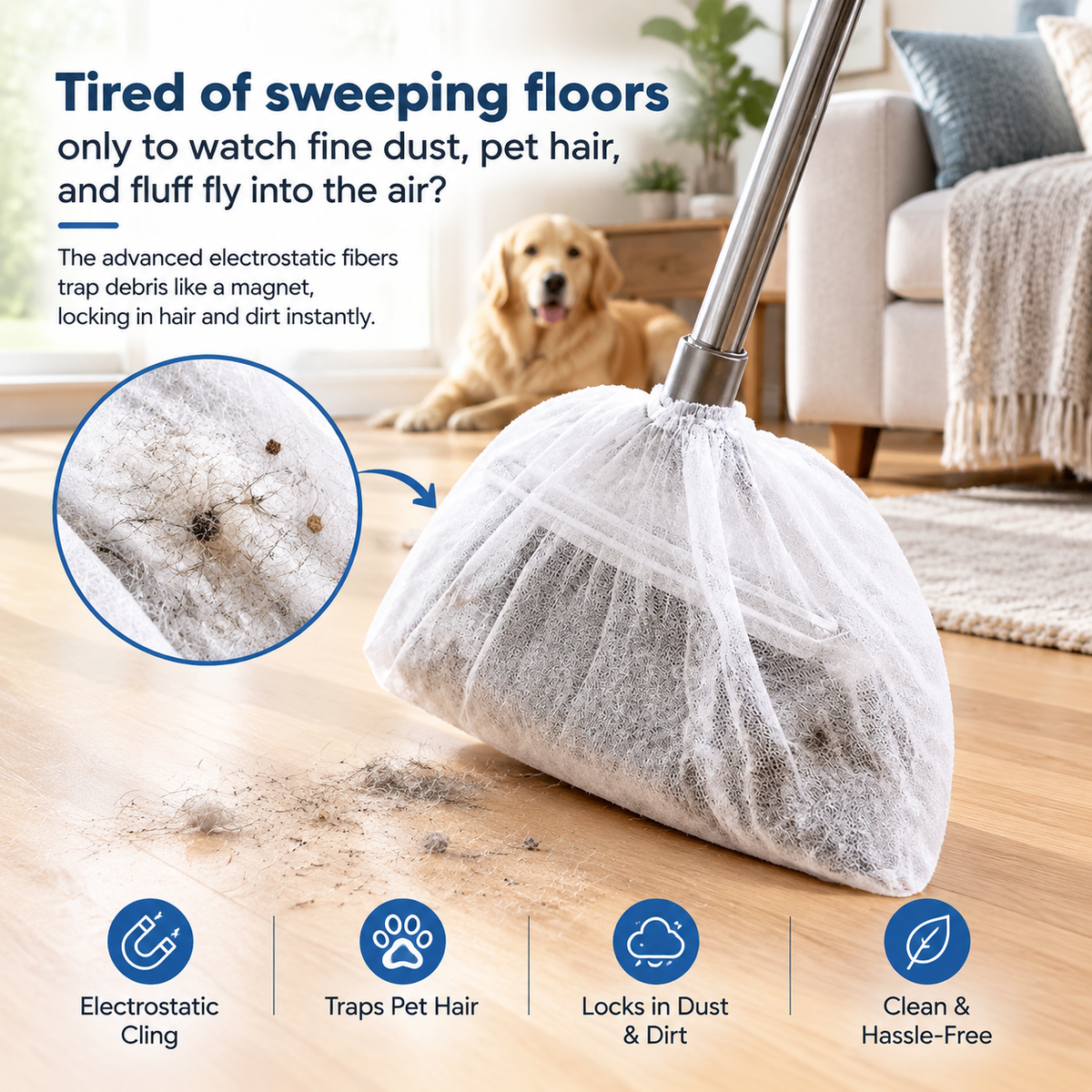 50 Pcs Disposable Static Duster Refill Sheets, Floor & Gap Dust Cleaner 🧹