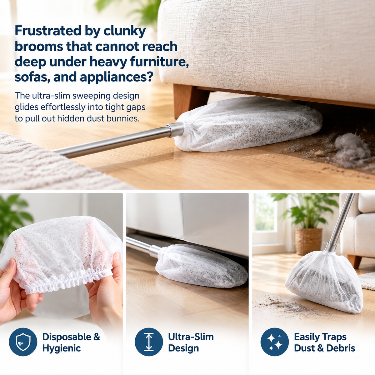 50 Pcs Disposable Static Duster Refill Sheets, Floor & Gap Dust Cleaner 🧹