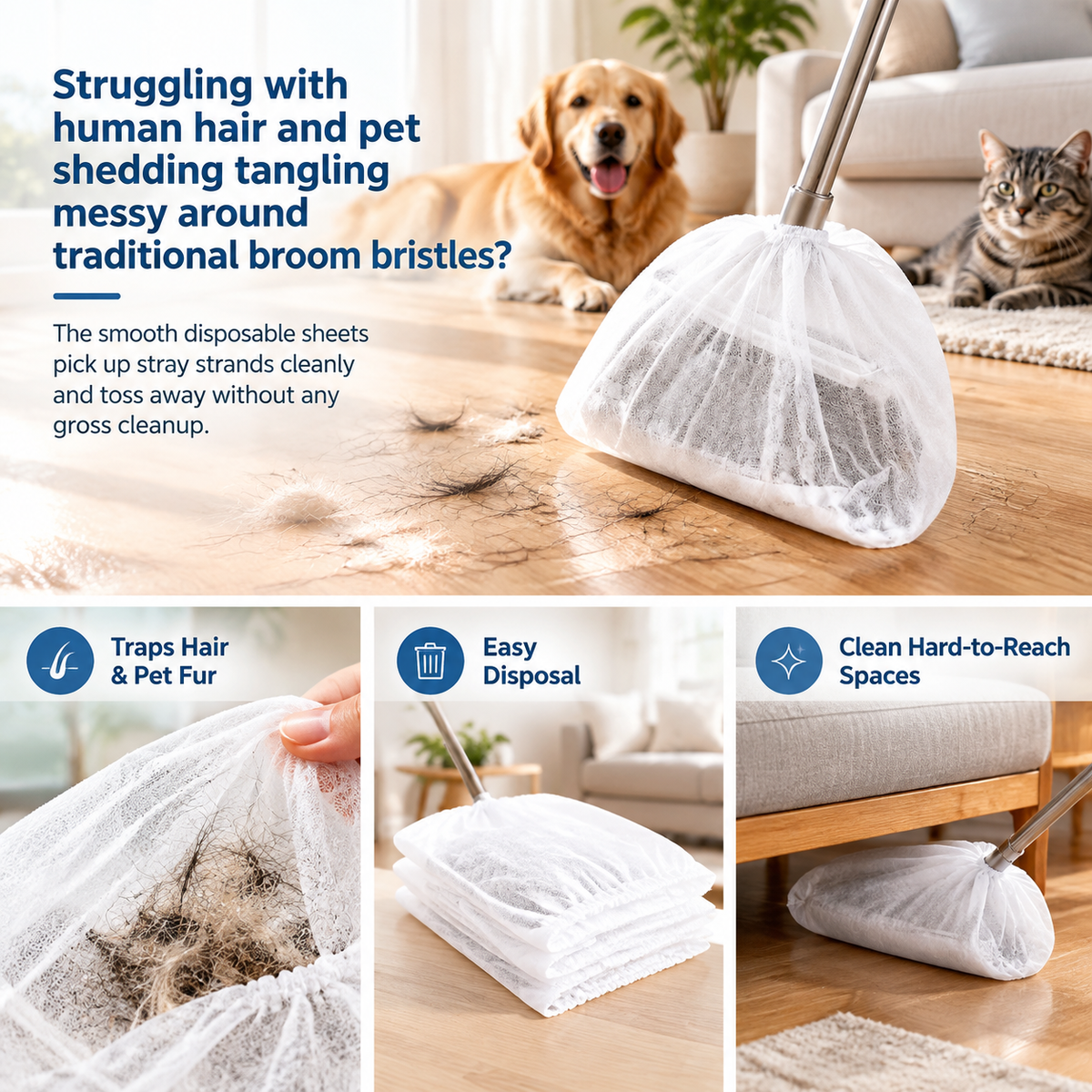 50 Pcs Disposable Static Duster Refill Sheets, Floor & Gap Dust Cleaner 🧹