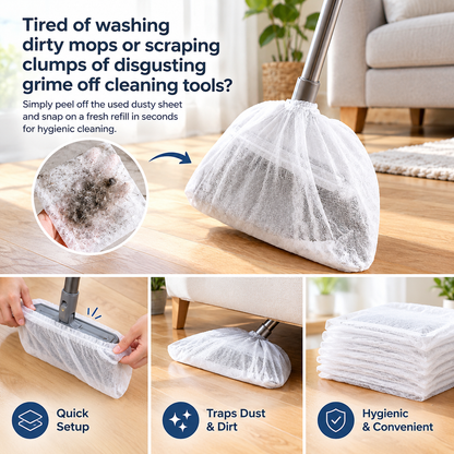 50 Pcs Disposable Static Duster Refill Sheets, Floor & Gap Dust Cleaner 🧹