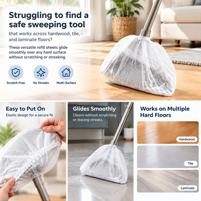 50 Pcs Disposable Static Duster Refill Sheets, Floor & Gap Dust Cleaner 🧹
