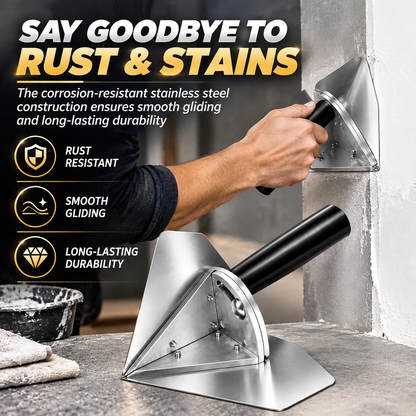 Interior Corner Finishing Trowel Stainless Steel, Silver Shaped Finishing Tool 👋