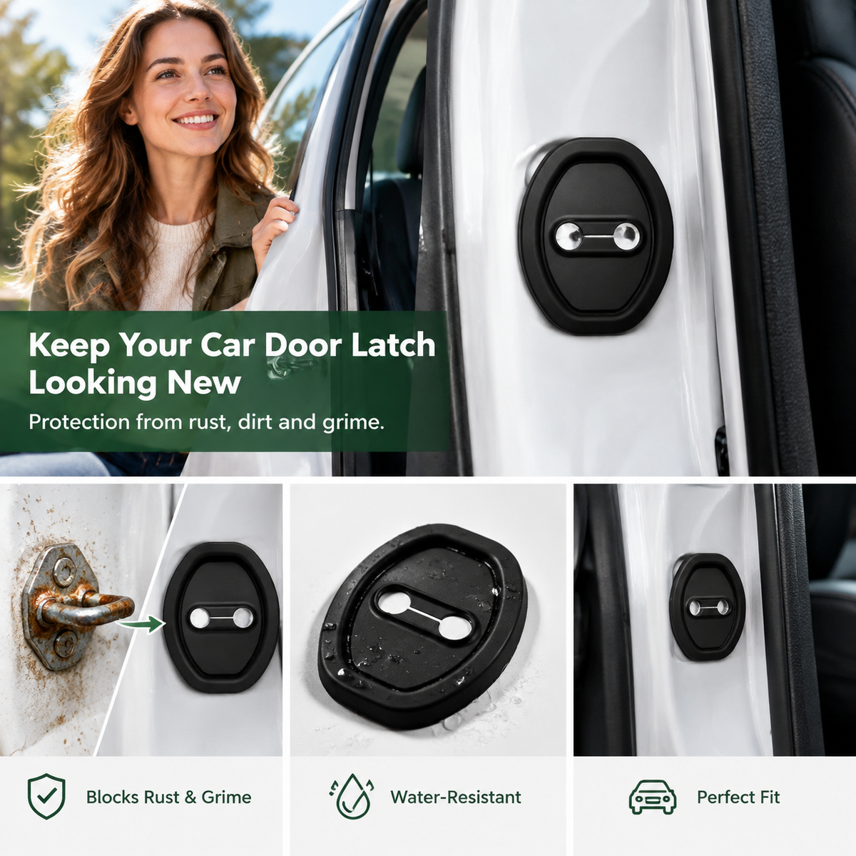 4 Counts Door Latch Lock Cover, Experience seamless installation with our self-adhesive design 🚗