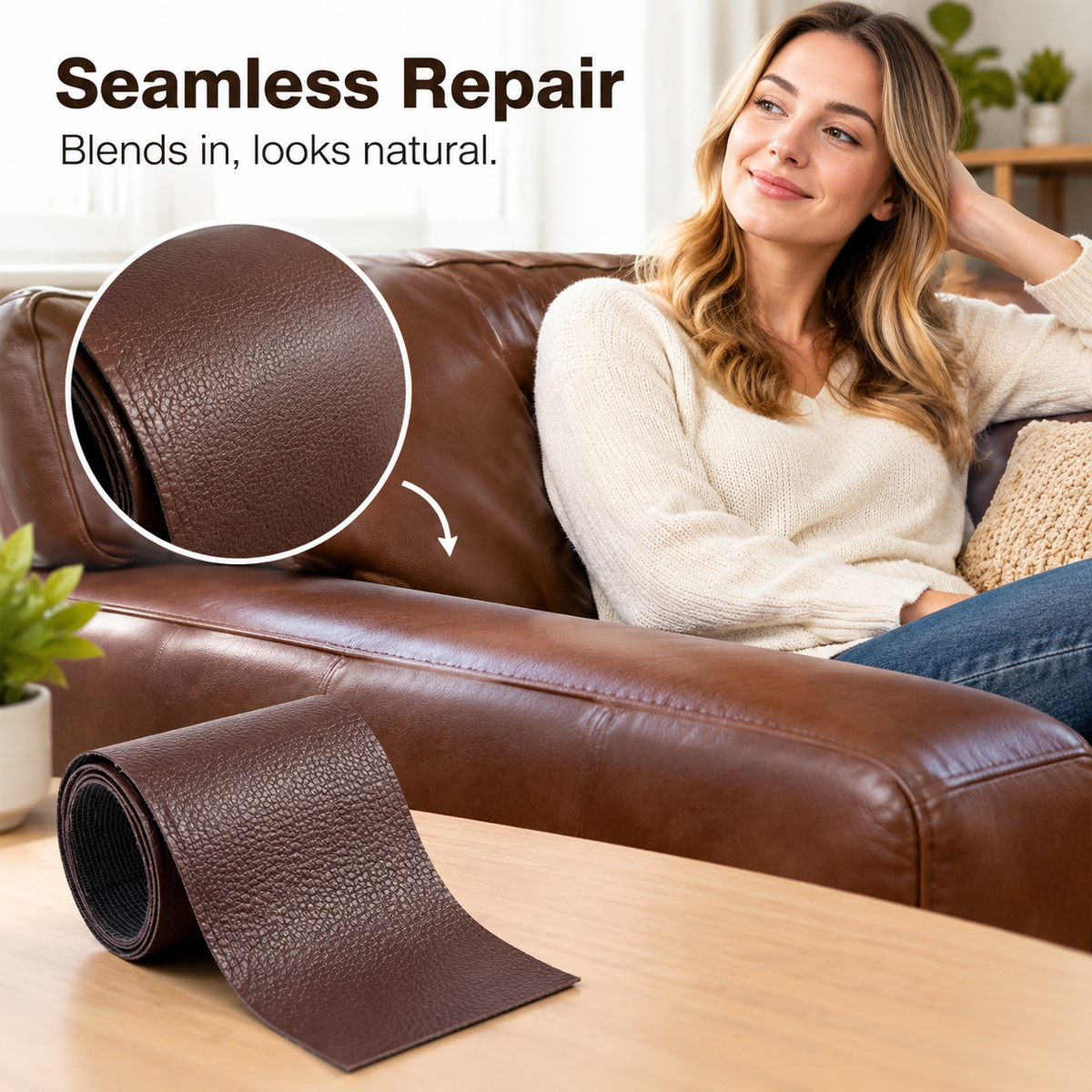 20*54 Inch Self-Adhesive Leather Sticker Patch Cuttable Sofa Repair ✨
