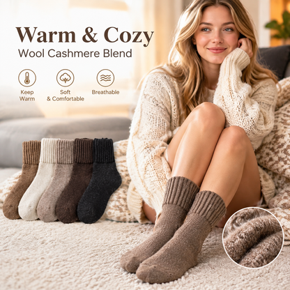 5 Pairs Women's Classical Mid-Calf Polyester Knitting Socks - Simple, Casual, Minimalist, Cozy, Soft🧦