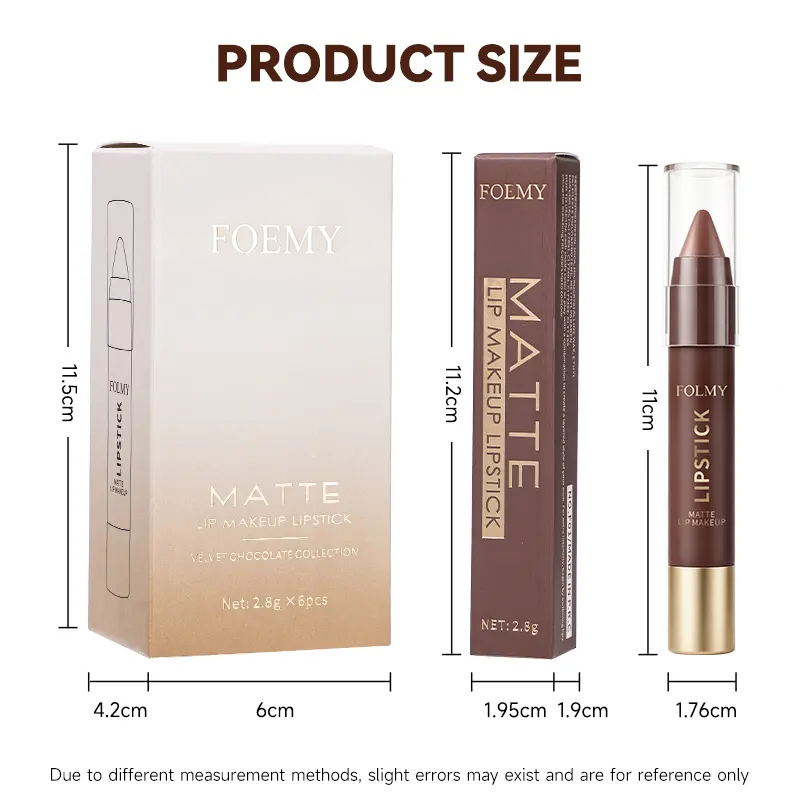 Matte Brown Lipstick, Individual Lipsticks, Waterproof, Non-stick Cup💄