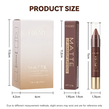 Matte Brown Lipstick, Individual Lipsticks, Waterproof, Non-stick Cup💄