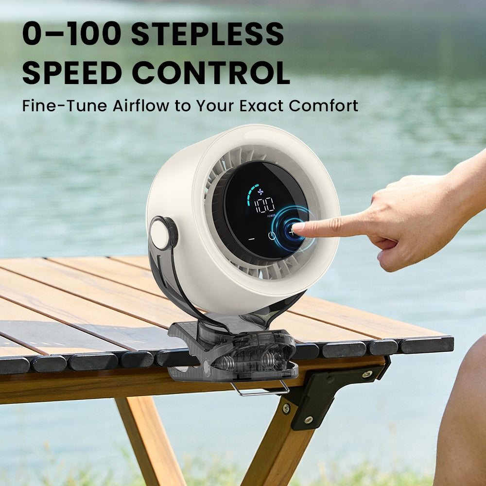 3-in-1 Clip On Turbo Fan | Touch LED Display, 100 Speeds, Quiet Powerful Circulation Fan🌀