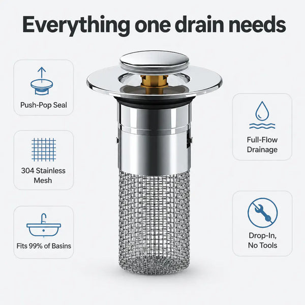 Bathroom Sink Drain Strainer, Pop Up Sink Drain Strain, Bathroom Sink Stopper 🔧✨