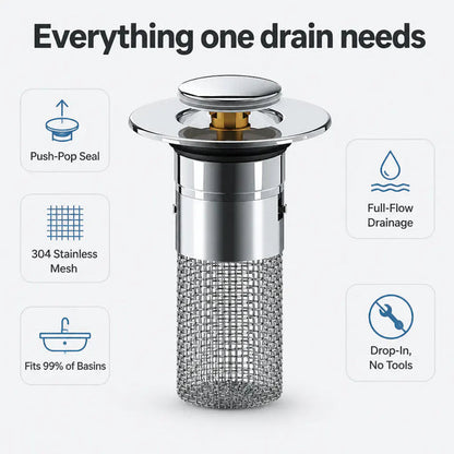 Bathroom Sink Drain Strainer, Pop Up Sink Drain Strain, Bathroom Sink Stopper 🔧✨