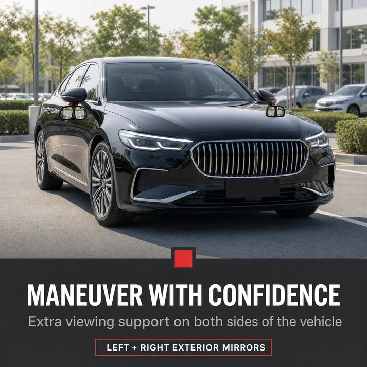 360° Rotatable Car Blind Spot Mirror Dual‑Lens Real Glass ABS Housing Adhesive🚗
