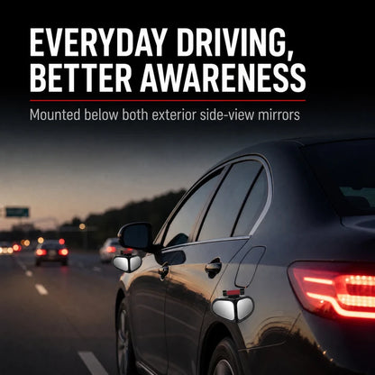 360° Rotatable Car Blind Spot Mirror Dual‑Lens Real Glass ABS Housing Adhesive🚗