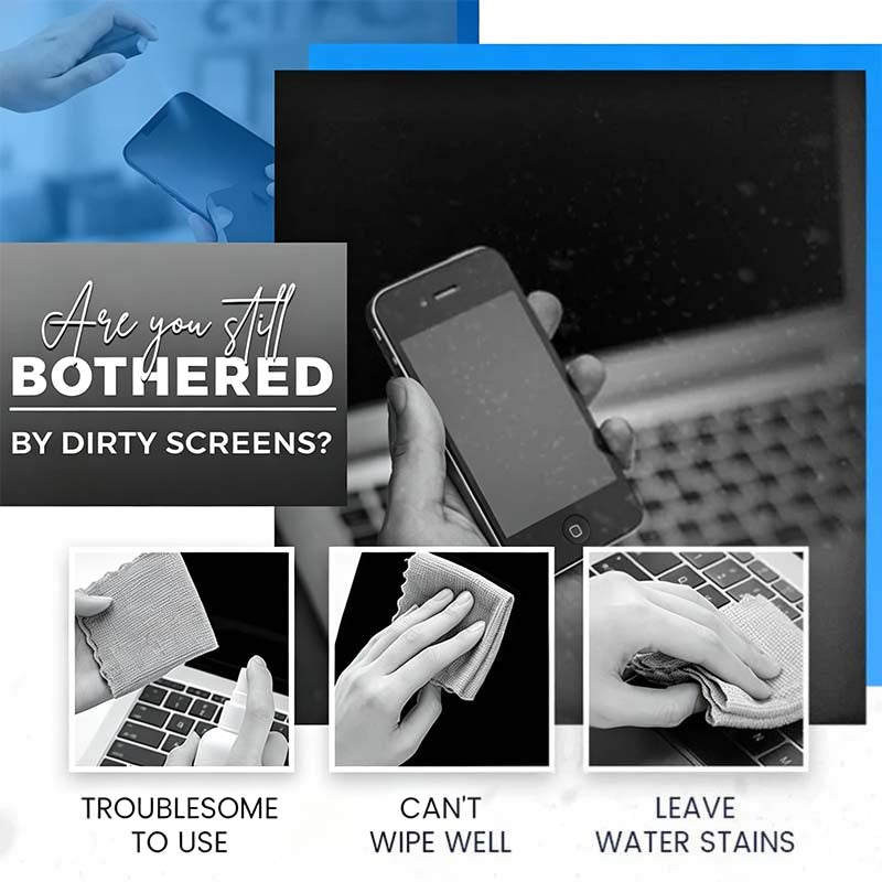 Portable Screen Cleaner Spray with Microfiber Cloth, Nano Streak-Free Cleaning✨