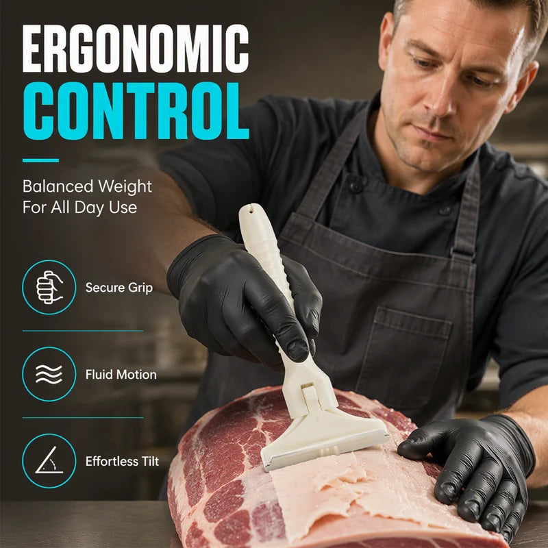 Handheld Fat Trimmer for Beef & Pork,Stainless Steel Meat Scraper, Professional Pork Hair Scraper🥩