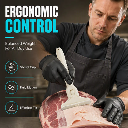 Handheld Fat Trimmer for Beef & Pork,Stainless Steel Meat Scraper, Professional Pork Hair Scraper🥩