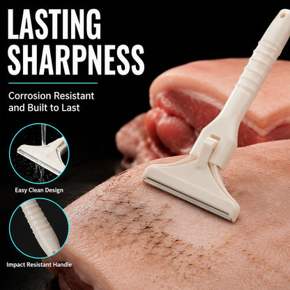 Handheld Fat Trimmer for Beef & Pork,Stainless Steel Meat Scraper, Professional Pork Hair Scraper🥩