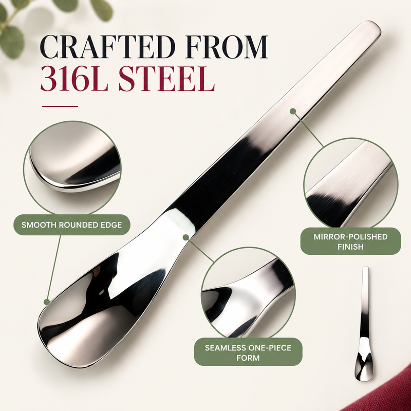 316L Stainless Steel Dessert Spade Spoon, Mirror Polished Thick Multi‑Purpose Spoon🍨