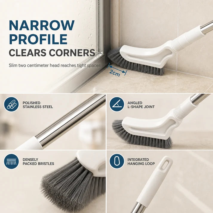 Adjustable Length Stainless Steel Telescopic Long Handle Crevice Cleaning Brush🧼
